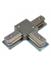 Brushed Nickel T-Connector - Single Circuit 2 Wire Track System - Liteline TC6103-BN